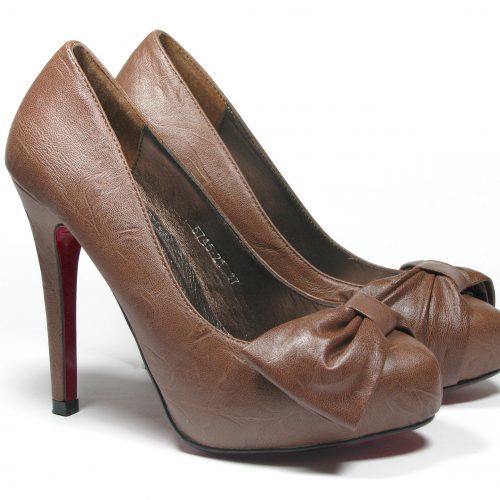 High heels bow red sole khaki sale