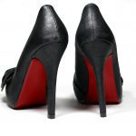 High heels bow red sole black