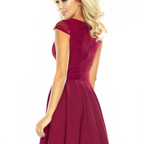 Dress MARTA with lace – Burgundy color 157-3