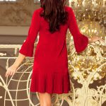 228-3 LUCY – pleated comfortable dress – RED Sale