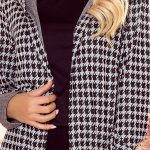 218-6 Coat with hood and pockets – houndstooth